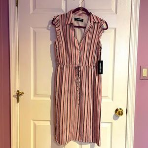 Karl Lagerfeld dress. Pink white and navy blue. (NWT). Size 4